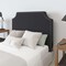Merrick Lane Ribas Contoured Faux Leather Headboard with Studded Upholstery, Dual Hanging Options, Charging Station with 2 Outlets, USB Port, USB-C Port